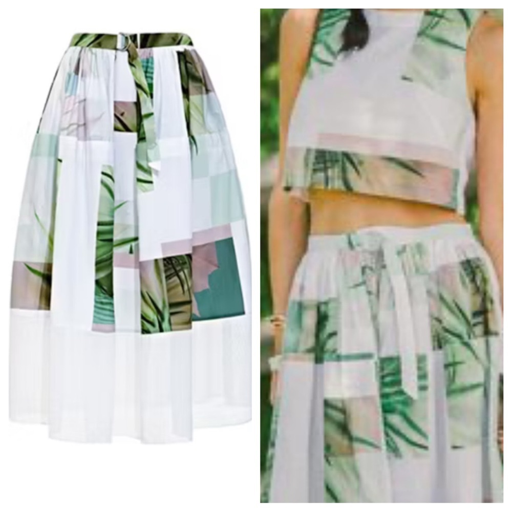 Tibi Fiore de Cactus Full Skirt